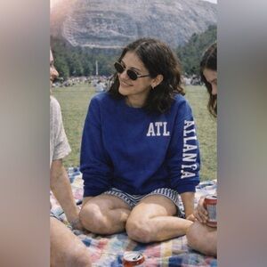 Blue Crewneck Sweatshirt with ATLANTA ATL lettering